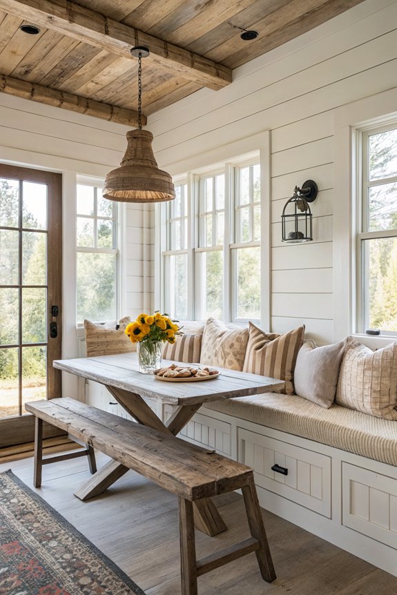 cozy built in seating nook