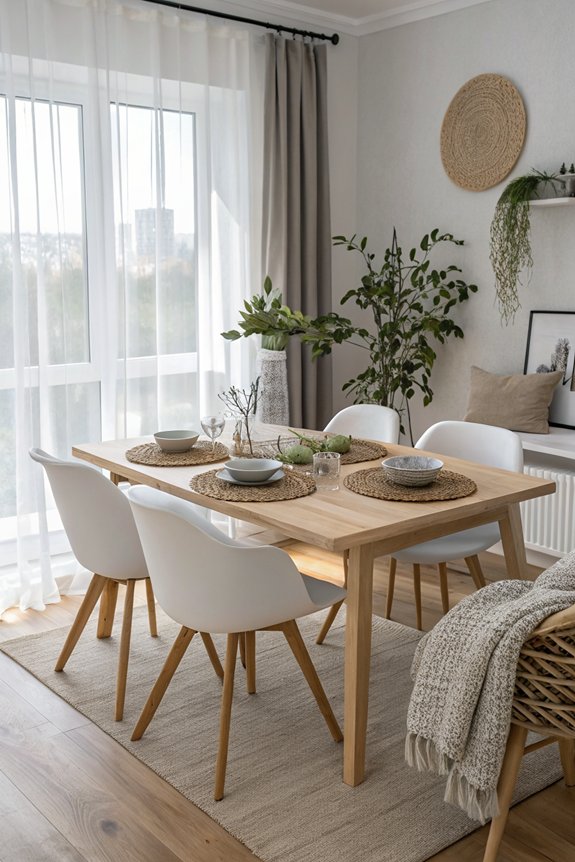 cozy fabrics enhance dining warmth