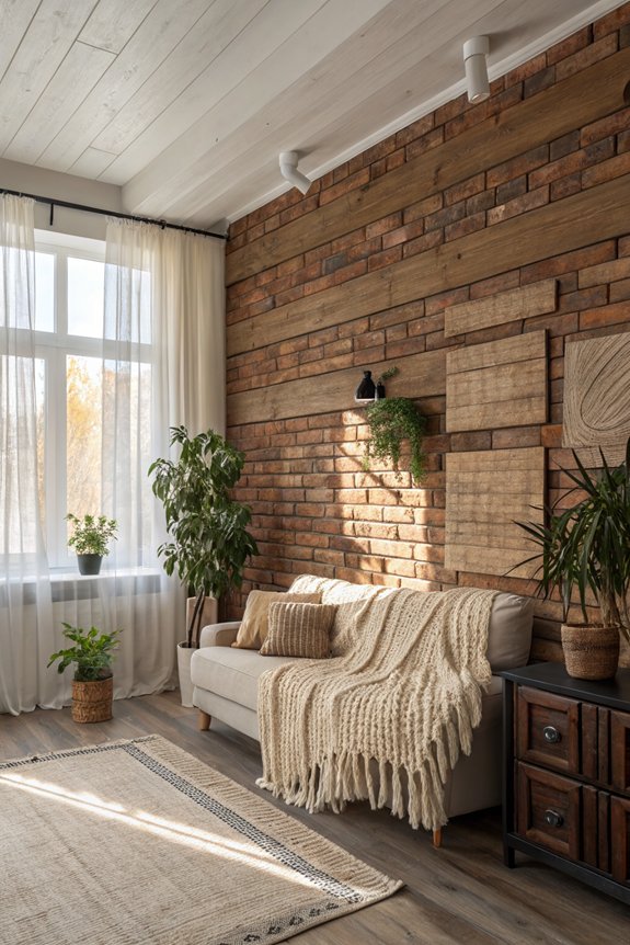 cozy faux brick murals