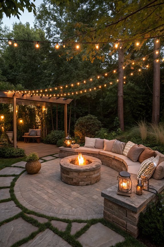 cozy fire pit gathering