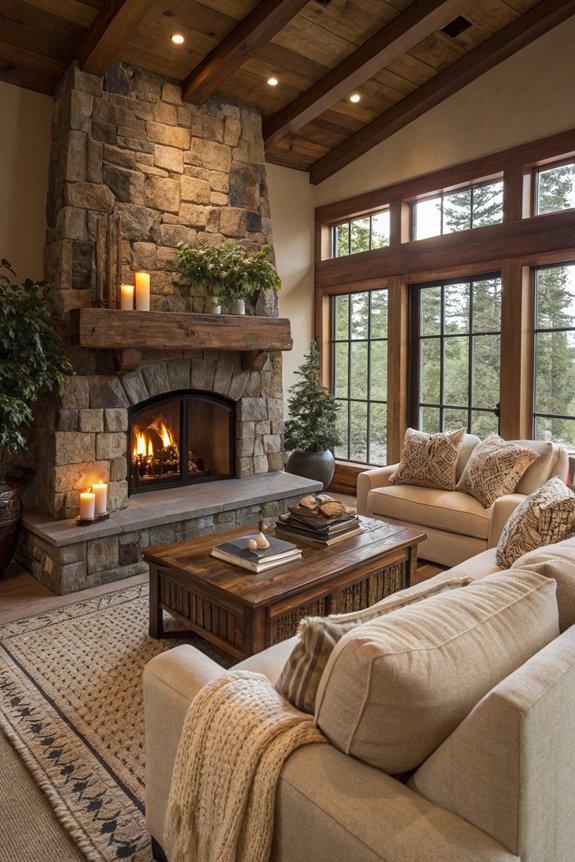 cozy fireplace for gatherings