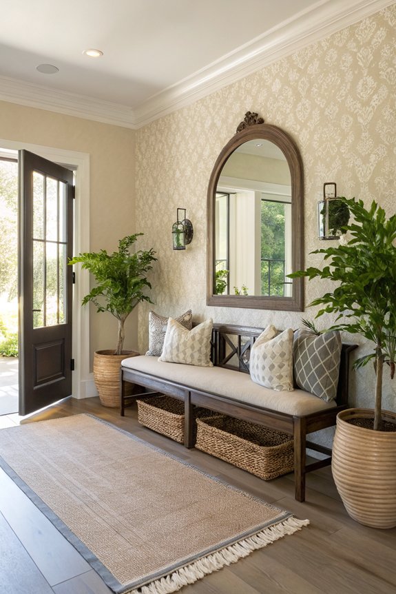 cozy functional entryway seating