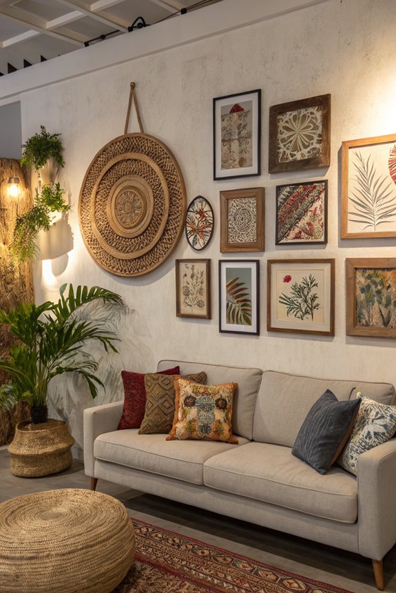 cozy gallery wall arrangement