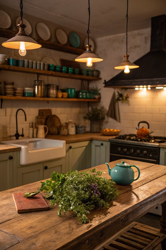 cozy kitchen soft lighting