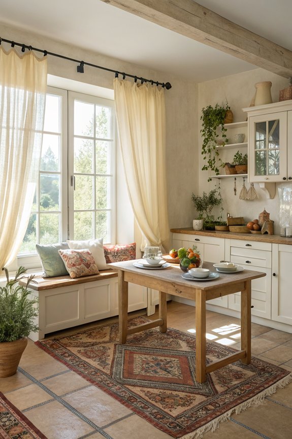cozy kitchen textile accents