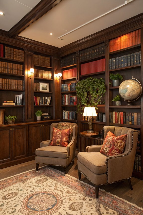 cozy library wall ideas