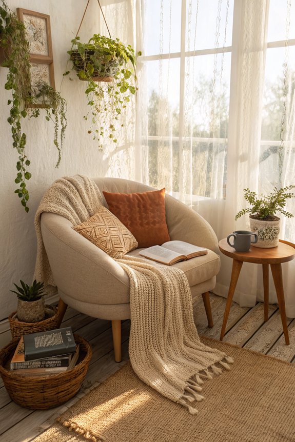 cozy natural reading nook