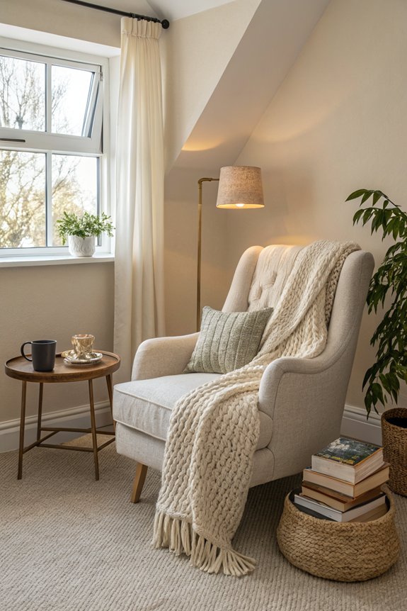 cozy reading nook setup