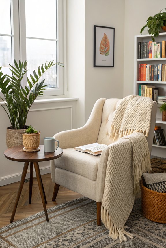 cozy reading nook setup