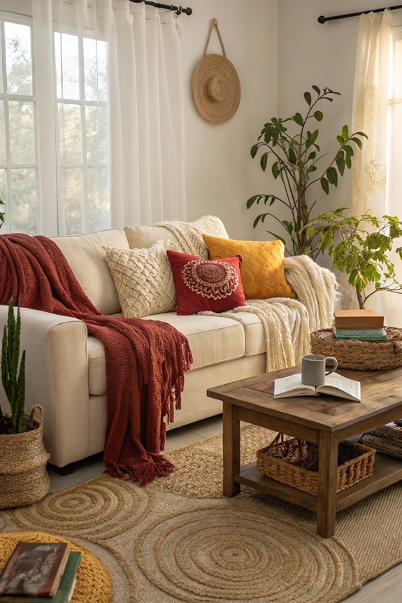 cozy throws and pillows