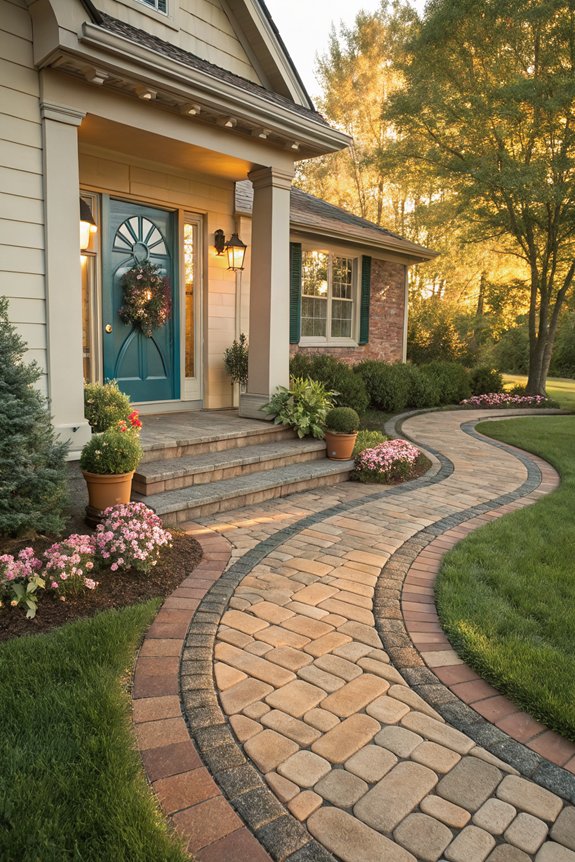 decorative paver walkway design