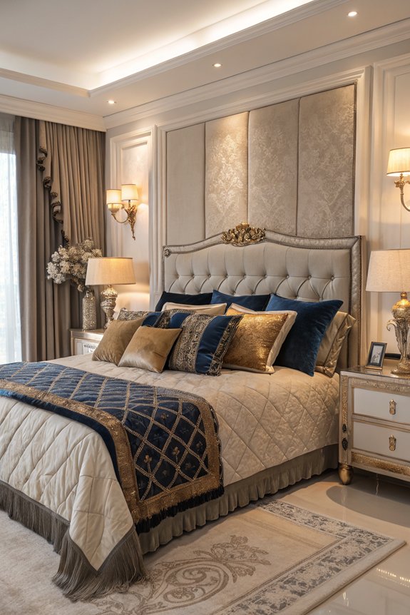 decorative pillows enhance elegance
