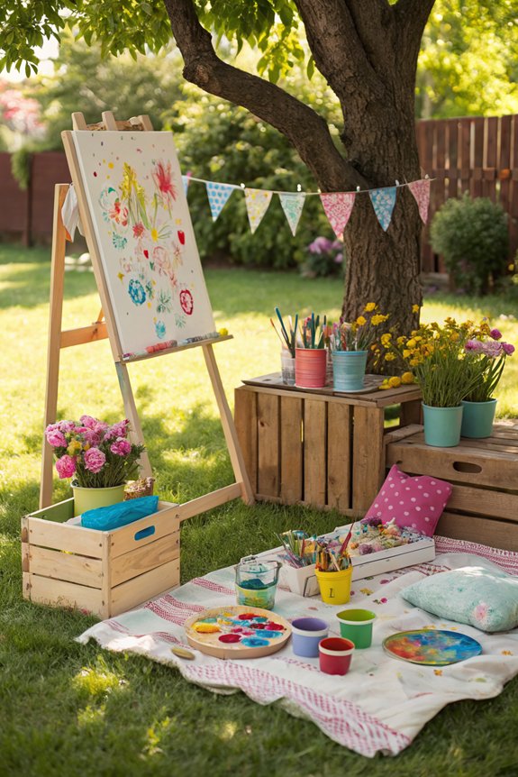 diy backyard art corner
