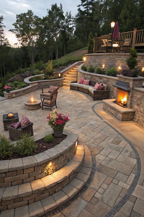 dynamic multi level outdoor patios