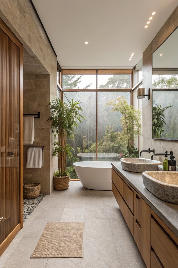 earthy taupe bathroom retreat