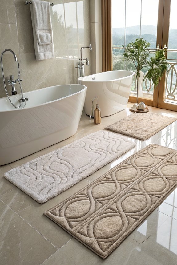 elegant functional bath mats
