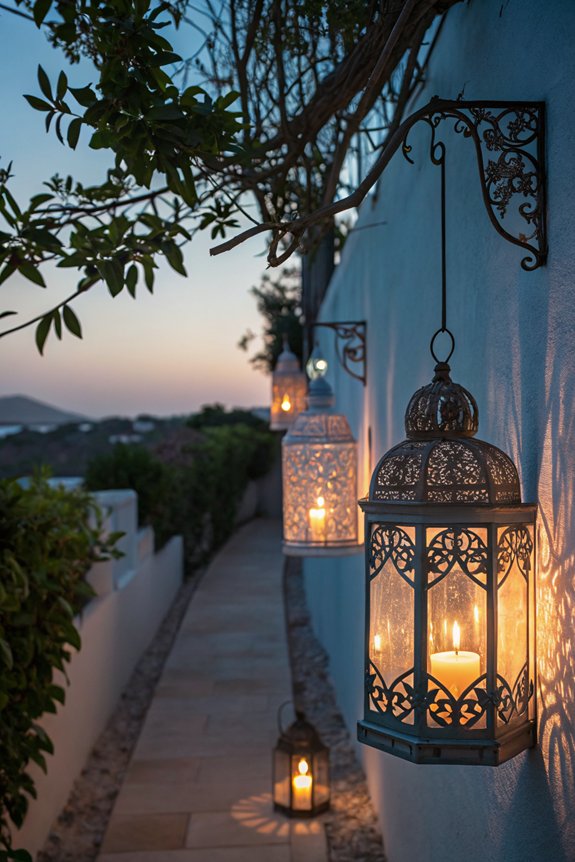 elegant hanging candle lanterns