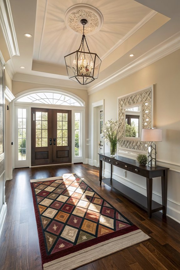 elevate entryway with rugs