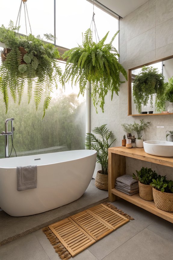 enhance bathroom with greenery
