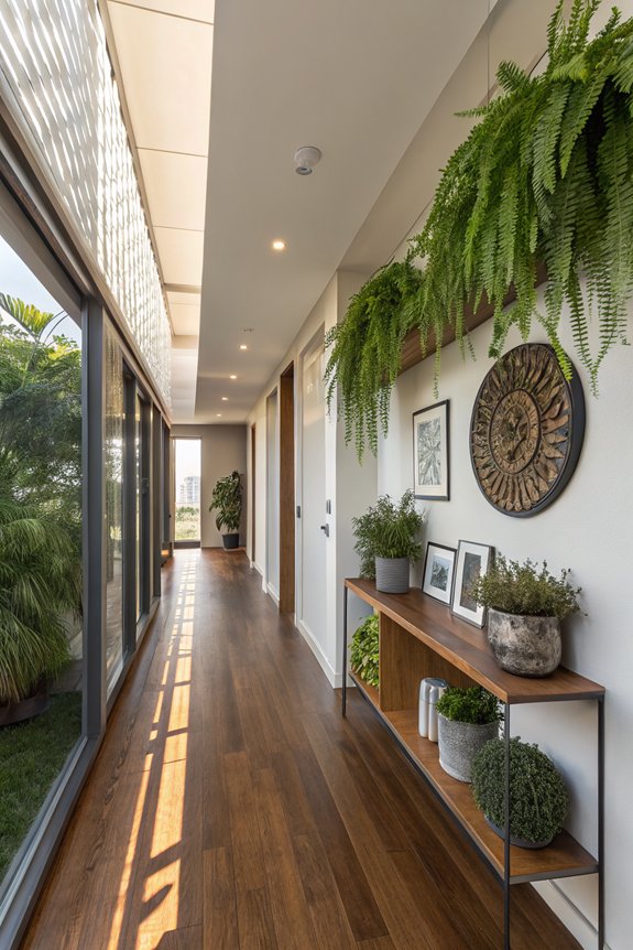 enhance hallway with plants