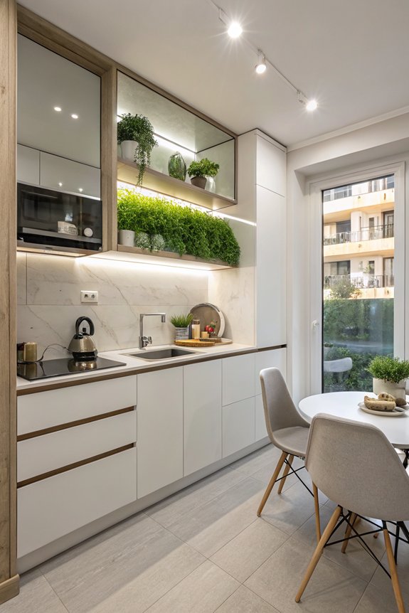 enhance kitchen with mirrors