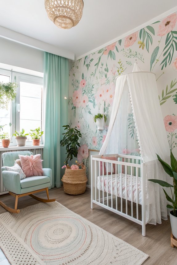 floral themed nursery design