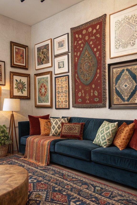framed fabrics enhance decor