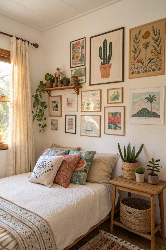 gallery wall with art