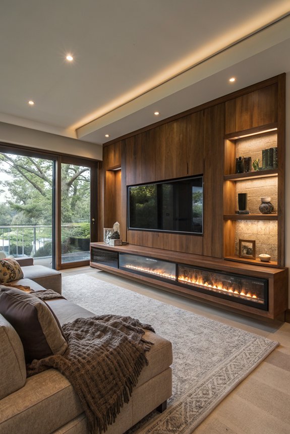 integrated fireplace for ambiance