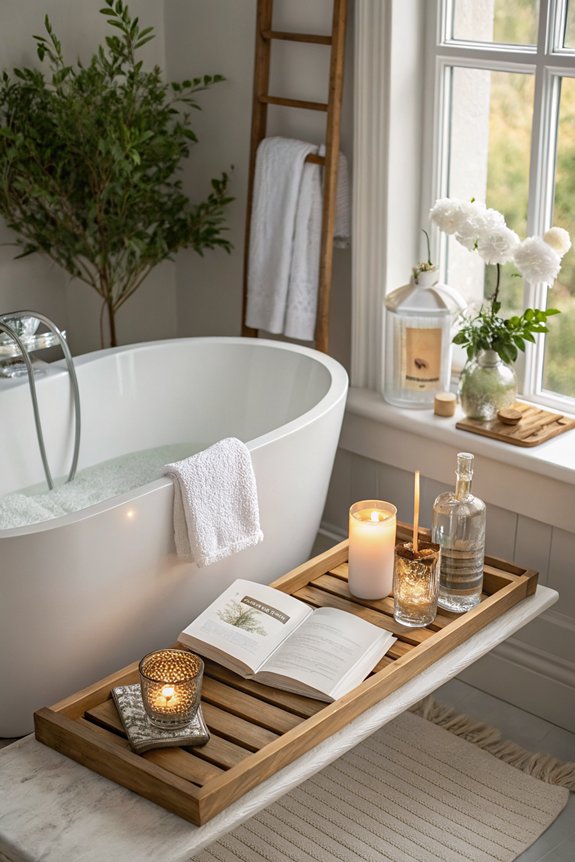luxury bath tray essentials