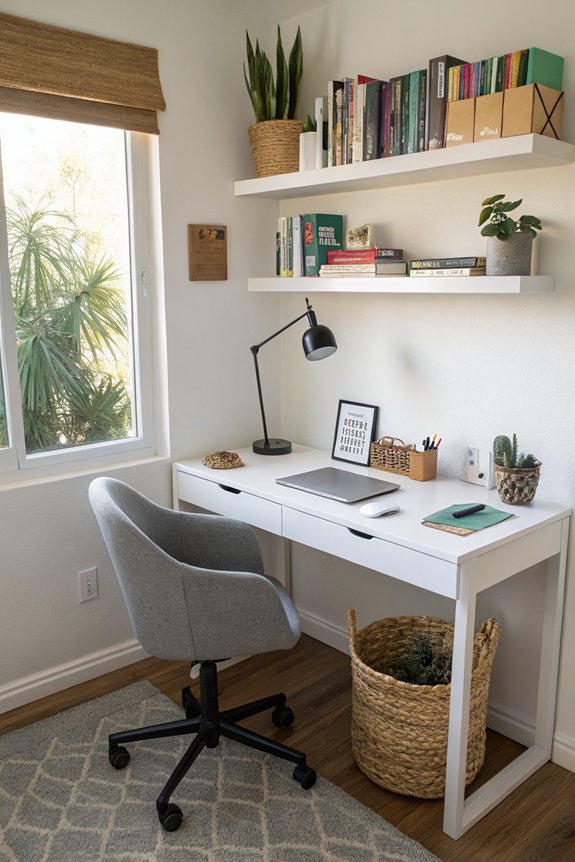 maximize small desk storage
