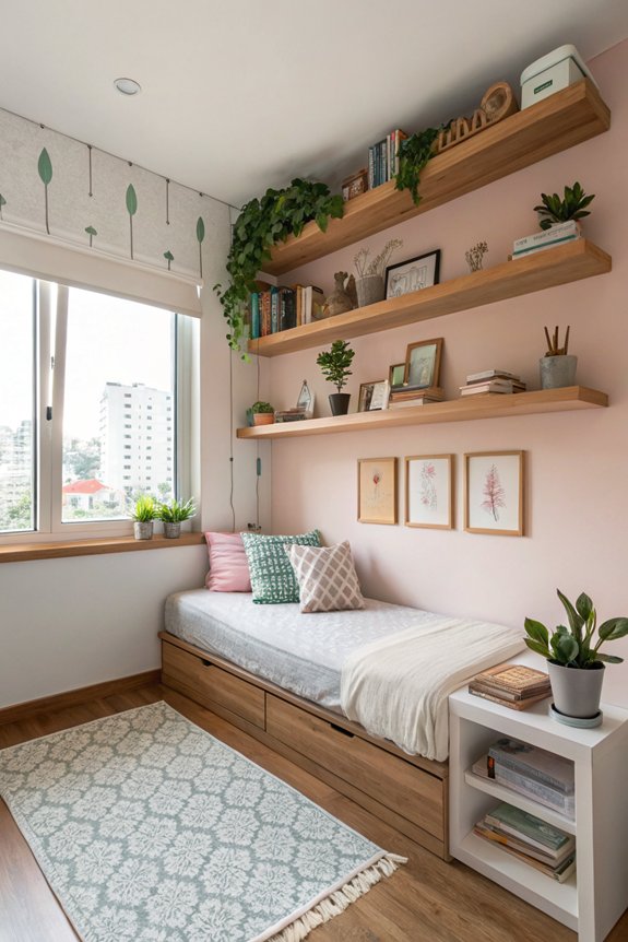 maximize space with shelves