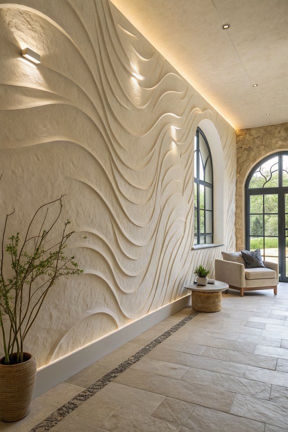 minimalist plaster wall art
