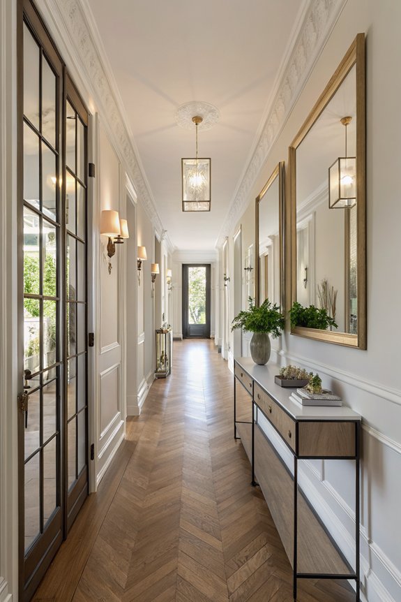 mirrors brighten hallway spaces