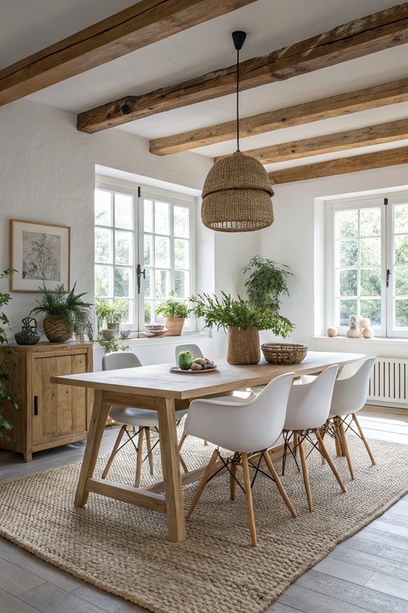 modern rustic dining decor