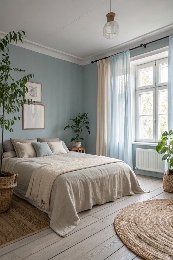 muted scandinavian bedroom colors