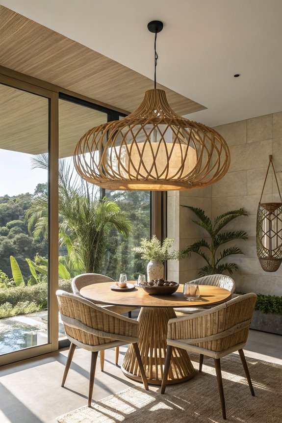 nature inspired dining lighting