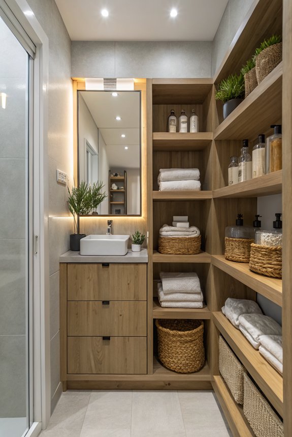 open shelving for organization