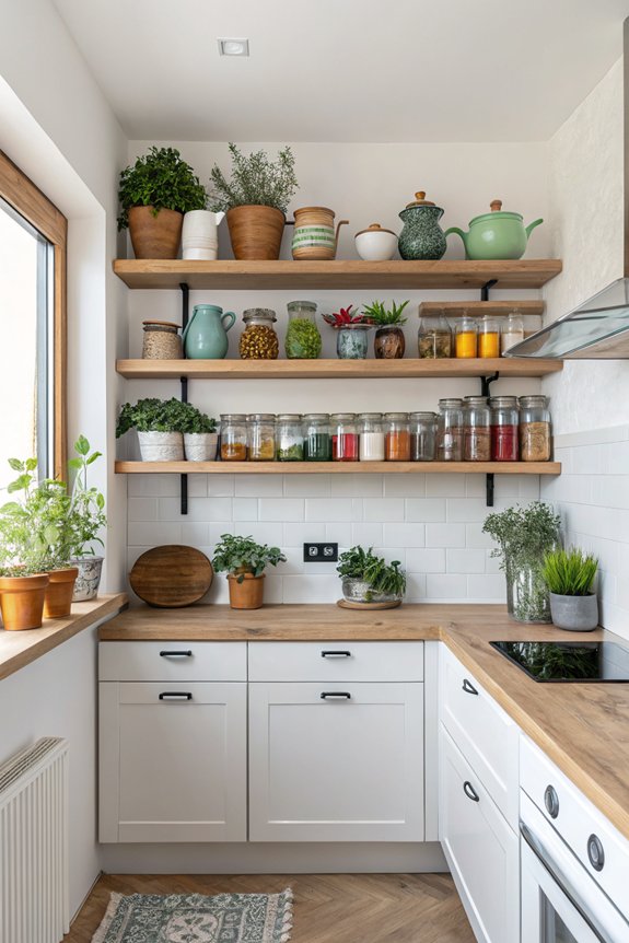 open shelving for organization