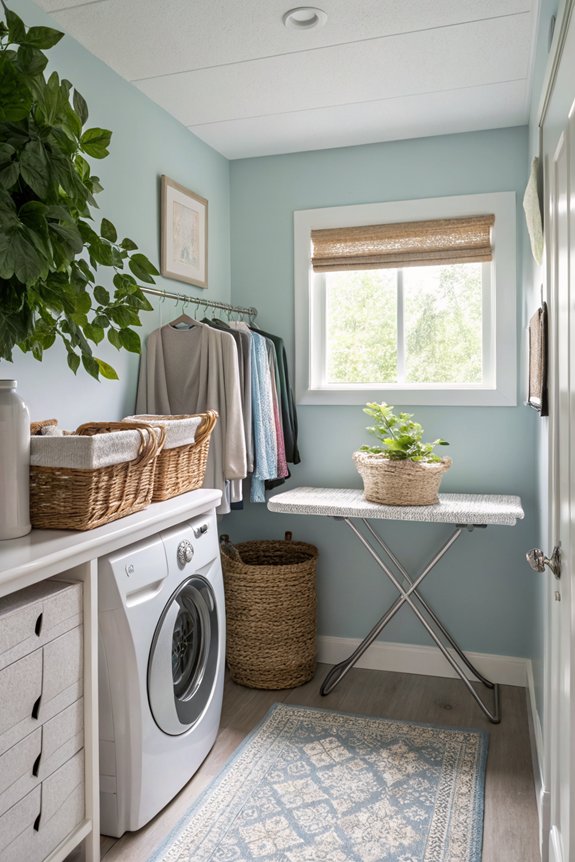 organized laundry staging area