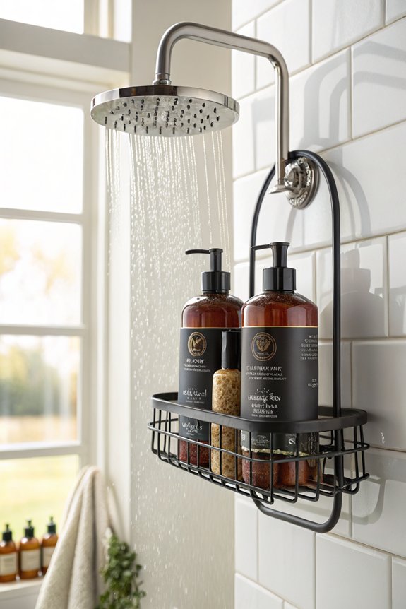 organized shower essentials caddy