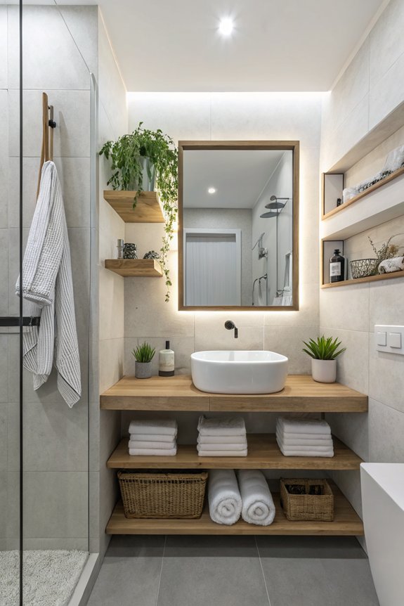 organized sleek wall shelves