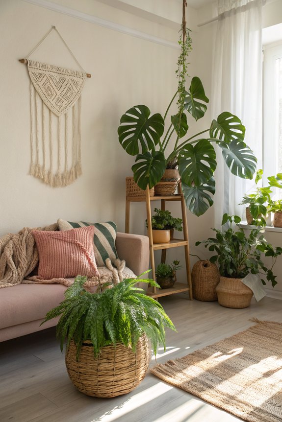 plants enhance apartment atmosphere