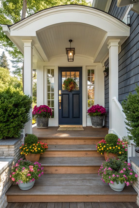 porch overhang enhances curb appeal