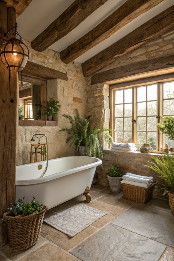 rustic bathroom tranquility design