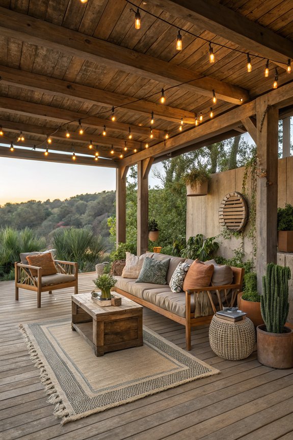 rustic wooden patio retreat