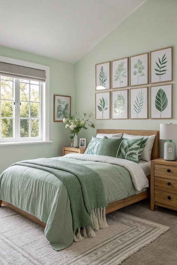 sage green artwork integration