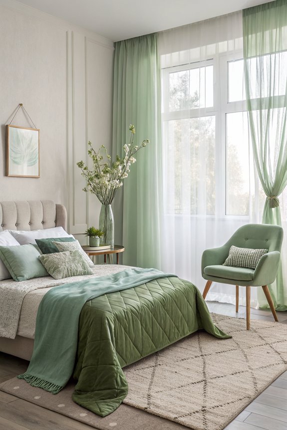 sage green bedroom accessories