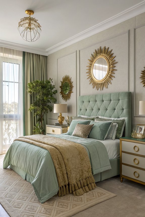 sage green gold elegance