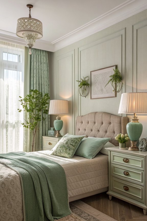 sage green lamp lighting